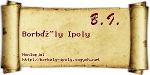 Borbély Ipoly névjegykártya