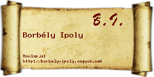 Borbély Ipoly névjegykártya